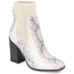 ADALIA Womens Mid Sole Snake Print Block Heels