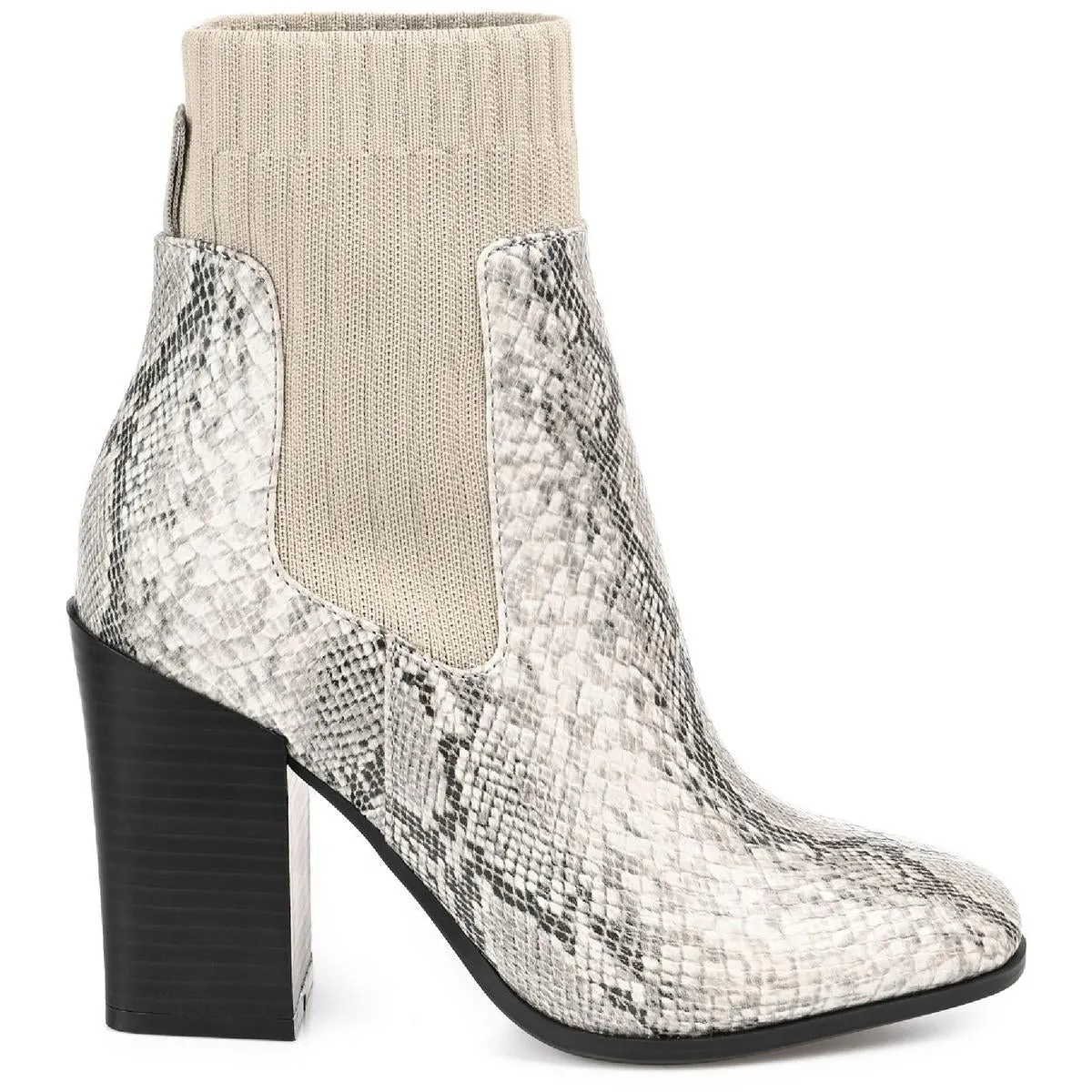 ADALIA Womens Mid Sole Snake Print Block Heels