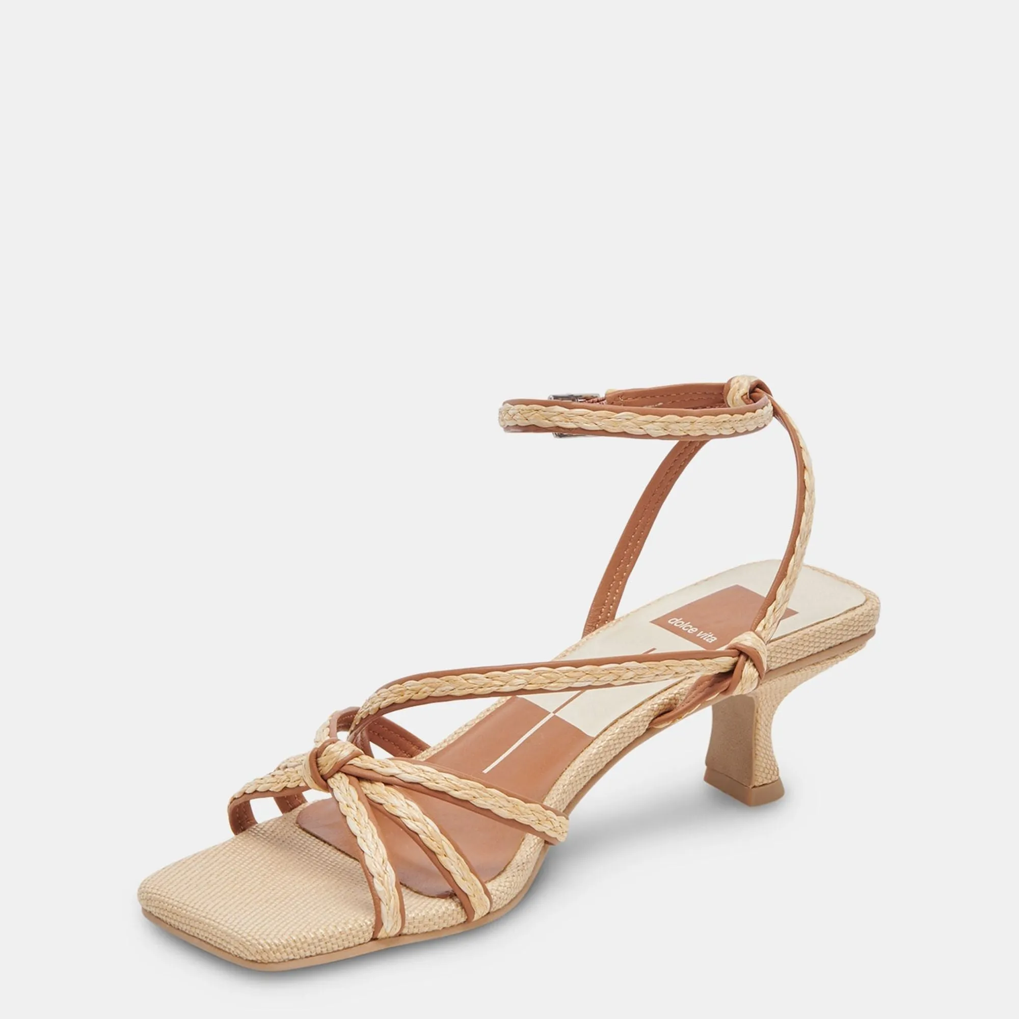 Bev Braid Heels Brown Natural Jute