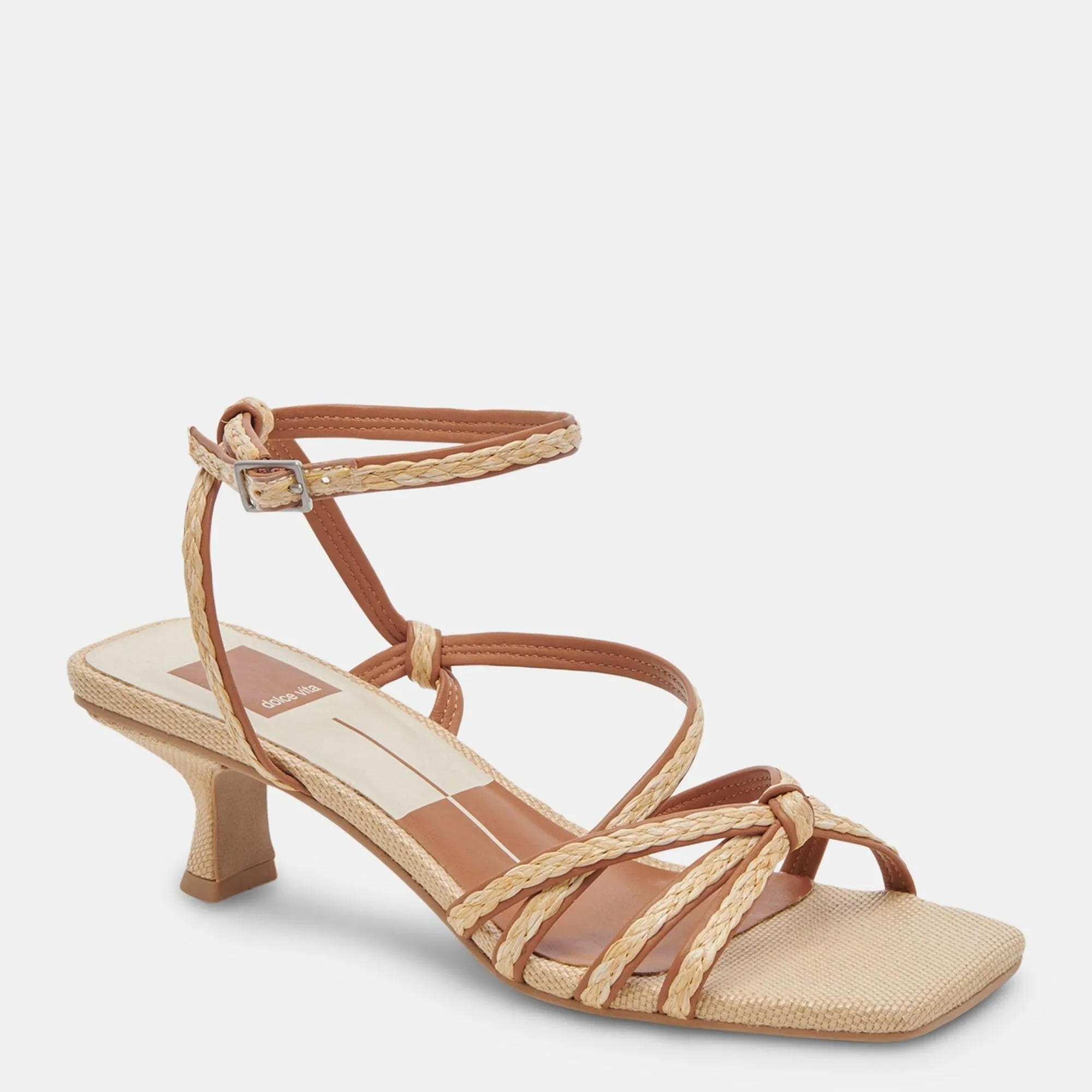 Bev Braid Heels Brown Natural Jute