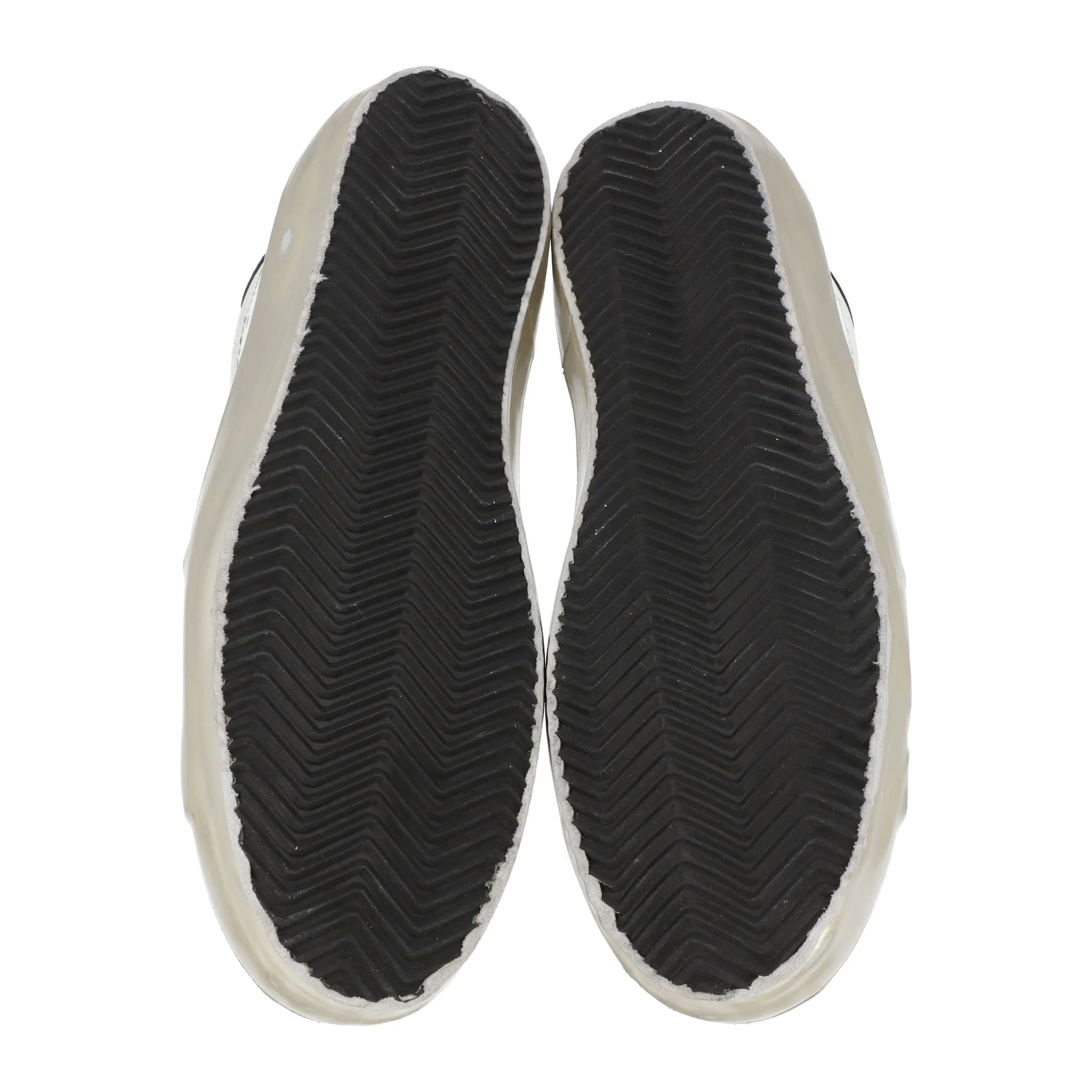 Golden Goose white/gold Superstar low top leather sneakers