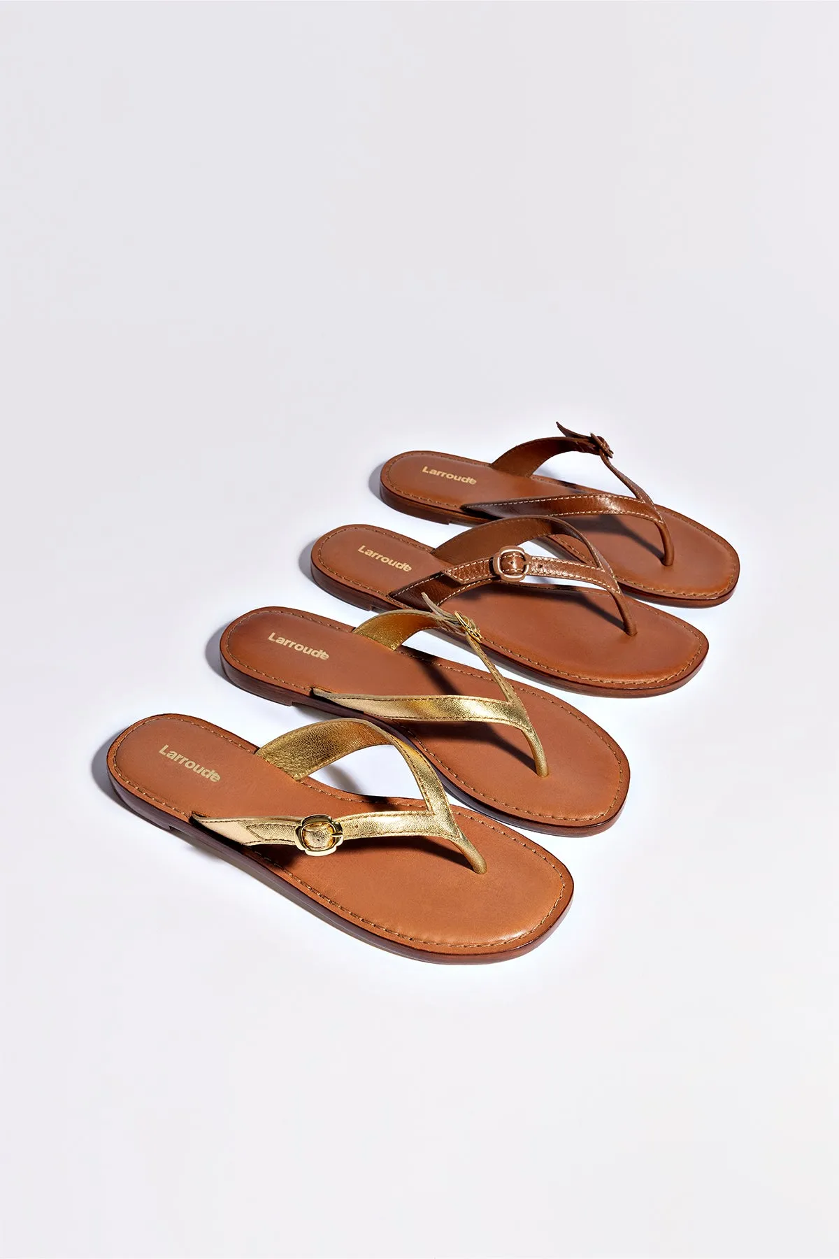 Mary Kate Flat Sandal In Gold Metallic Leather