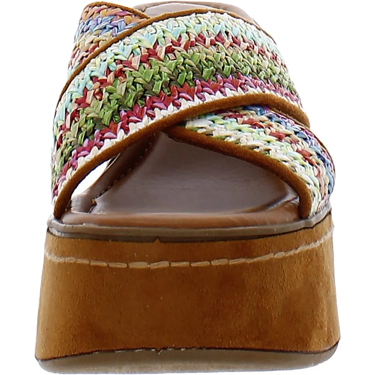 Nessa-Raffia Womens Faux Suede D Platform Sandals