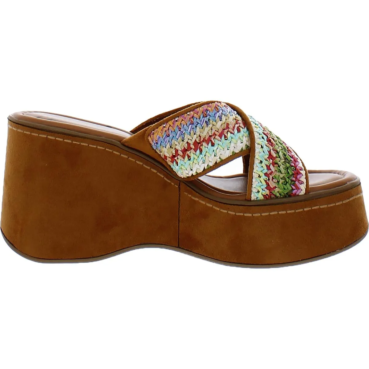 Nessa-Raffia Womens Faux Suede D Platform Sandals