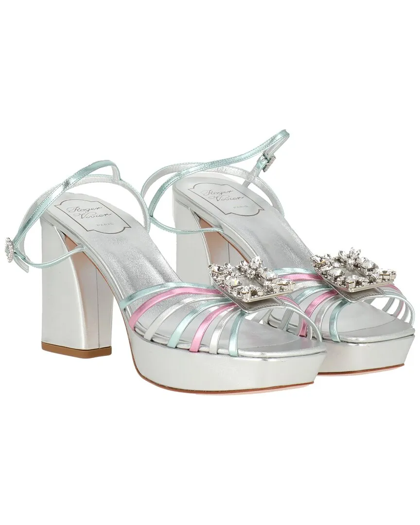 Roger Vivier Embellished Metallic Leather Platform Sandal Shoes_Roger-Vivier
