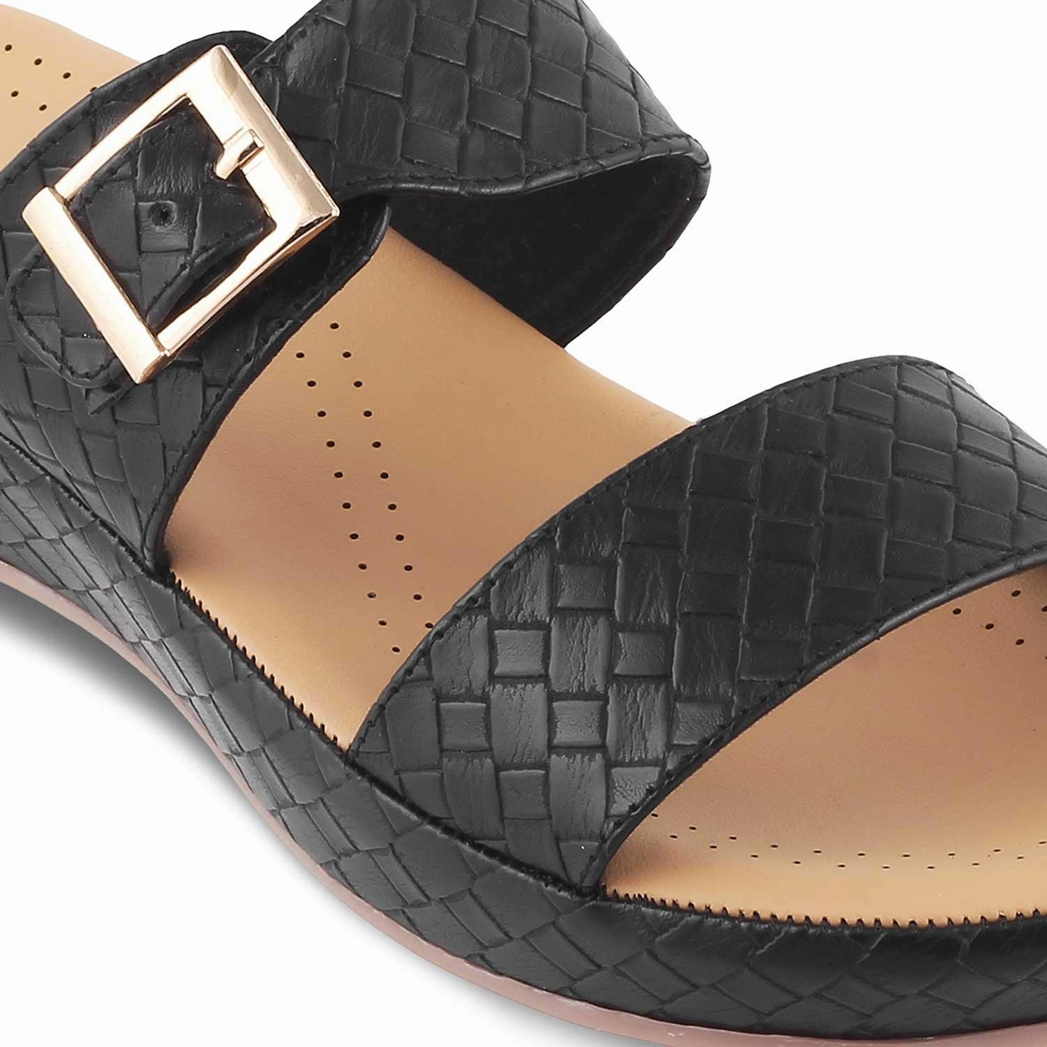 Tresmode Agros Black Women's Casual Platform Flats